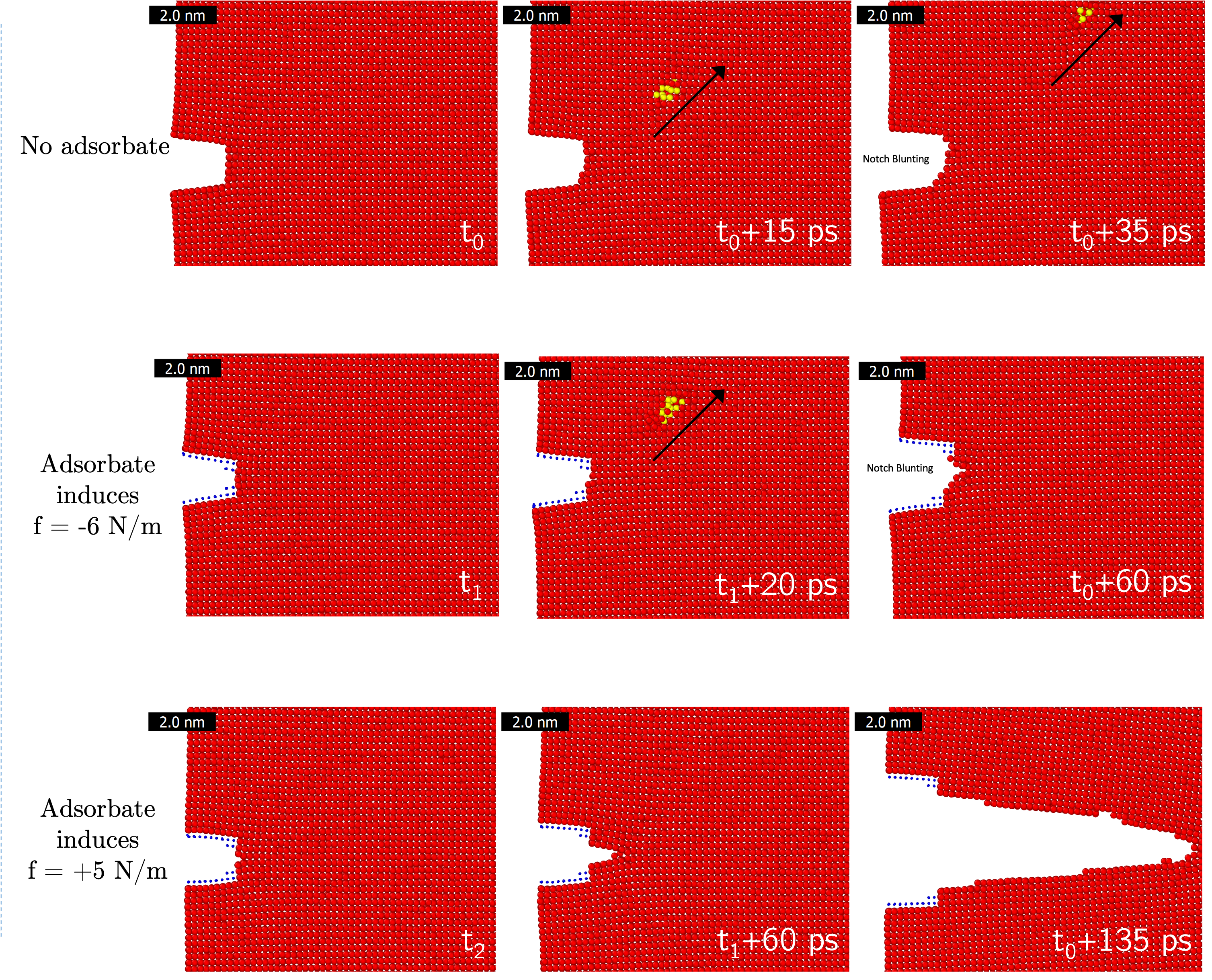 Simulations of embrittlement due to adsorbate at surface
