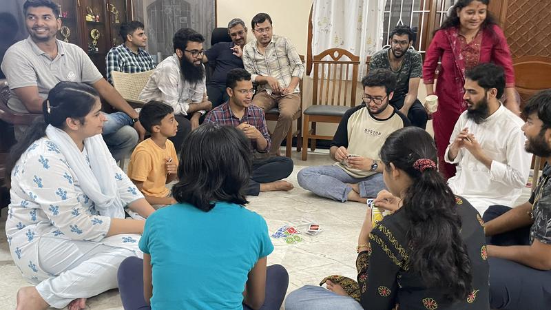 Card games at a group get-together