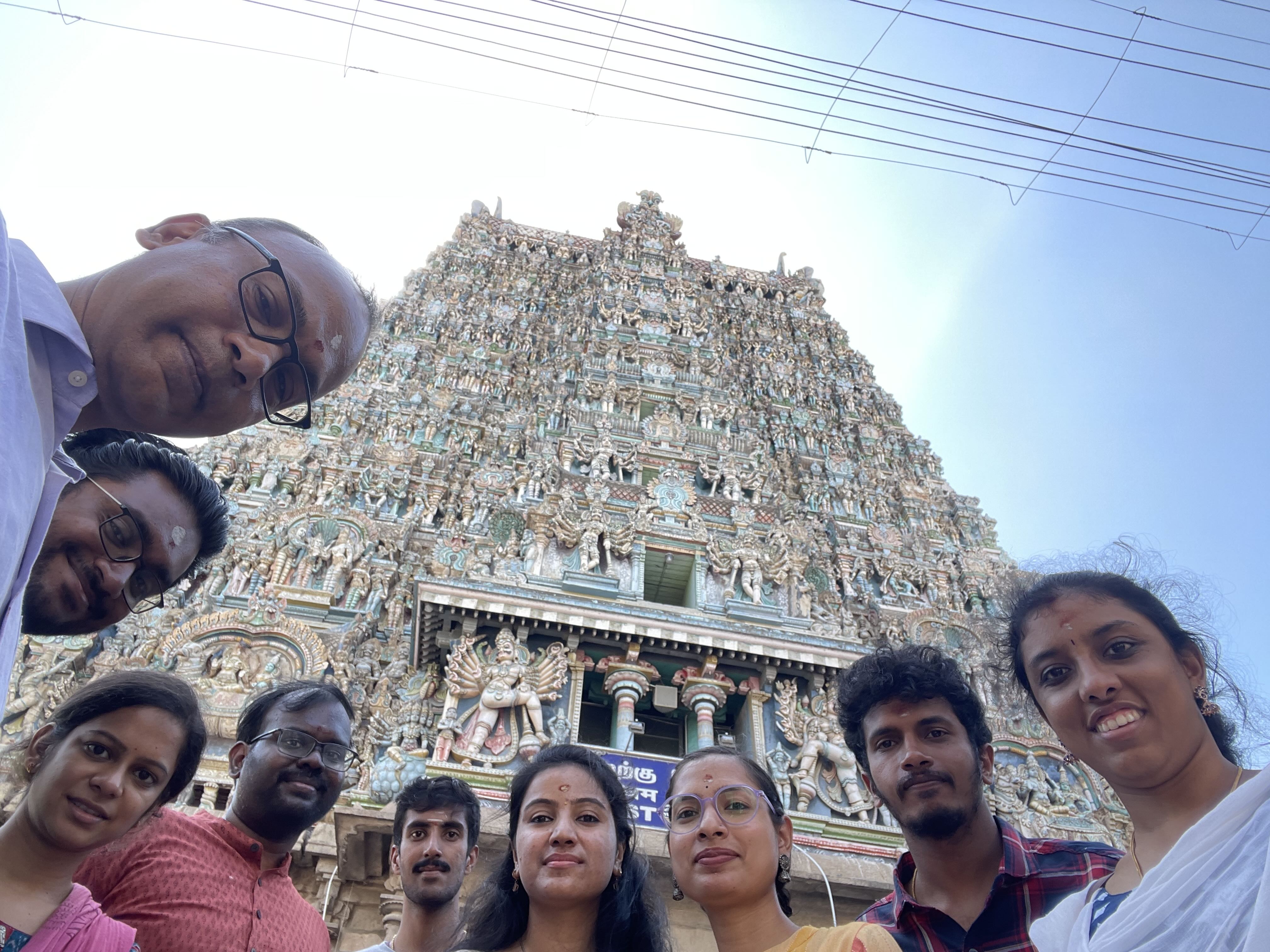 With lab at Meenakshi Amman Temple, Madurai (2024)